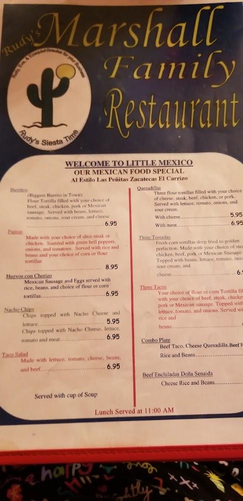 Marshall Family Restaurant Menu image 4